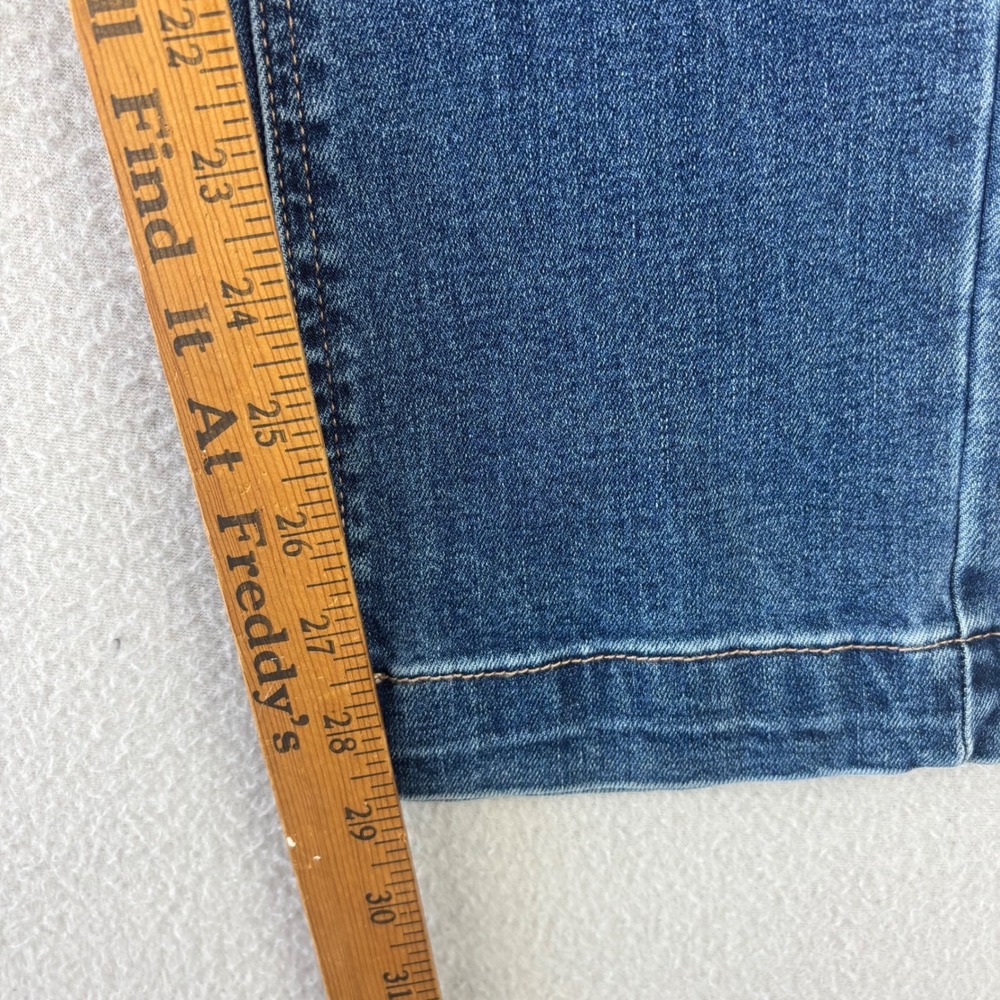OAT New York High Rise Jeans Women 25 Blue Denim Straight Leg Stretch Workwear - Picture 6 of 10